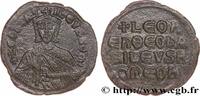 LA DYNASTIE MACÉDONNIENNE (867-1081) Follis LÉON VI LE SAGE Constantinople 886 (25,5mm, 6,05g, 6h) -