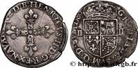 FRANCE Quart d'écu NAVARRE-BÉARN - HENRI III DE NAVARRE, II DE BÉARN Morlaàs 1586 (28,5mm, 9,24g, 5h) -