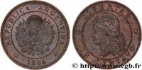 ARGENTINE 1 Centavo emblème / “Liberté” ARGENTINE 1884 (25mm, 5g, 6h) -