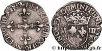 FRANCE Huitième d'écu, croix de face HENRI III La Rochelle 1589 (25mm, 4,72g, 11h) -