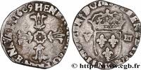 FRANKREICH HENRY IV Bordeaux 1609 (24mm, 4,57g, 6h) Huitième d écu, croix feuillue de face 1609 fSS