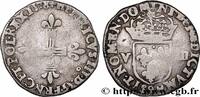 FRANCE Huitième d'écu, croix de face HENRI III Rennes 1578 (26mm, 4,56g, 10h) -