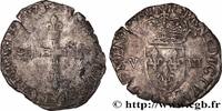 FRANCE Huitième d'écu, croix de face HENRI III Nantes 1578 (27,5mm, 4,62g, 3h) -
