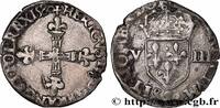 FRANCE Huitième d'écu, croix de face HENRI III Rennes 1580 (25mm, 4,77g, 10h) -
