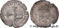 FRANCE Huitième d'écu, croix de face HENRI III La Rochelle 1581 (27mm, 4,84g, 5h) -