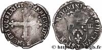 FRANCE Huitième d'écu, croix de face HENRI III Nantes 1583 (27mm, 4,55g, 10h) -