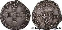FRANCE Huitième d'écu, croix de face HENRI III Bayonne 1586 (24mm, 4,64g, 8h) -