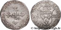 FRANCE Huitième d'écu, croix de face HENRI III Rouen 1587 (26mm, 4,94g, 9h) -