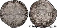 FRANCE Huitième d'écu, croix de face HENRI III Bayonne 1587 (24mm, 4,57g, 3h) -