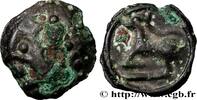FRANCE Potin à la grosse tête laurée de gros globules SÉQUANES (Région de Besançon) c. 80-50 AC. (19mm, 4,86g, 9h) -