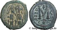 L'EMPIRE D'ANASTASE À MAURICE TIBÈRE (491-602) Follis JUSTIN II et SOPHIE Constantinople 572-573 (29,5mm, 13,03g, 7h) -