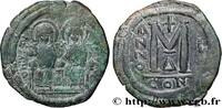 L'EMPIRE D'ANASTASE À MAURICE TIBÈRE (491-602) Follis JUSTIN II et SOPHIE Constantinople 565-566 (30,5mm, 14,74g, 6h) -