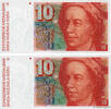 SUISSE 10 Francs Consécutifs SUISSE 10 Francs Consécutifs 1991 NEUF -
