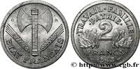 FRANCE 2 francs Francisque ÉTAT FRANÇAIS Beaumont-Le-Roger 1943 (27mm, 2,20g, 6h) -