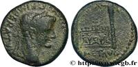 LES JULIO-CLAUDIENS (27 avant J.C. à 69 après J.C. As à l'autel de Lyon TIBÈRE Lyon c. 12-14 AD. (22,5mm, 8,77g, 11h) -