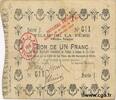 FRANCE régionalisme et divers 1 Franc FRANCE régionalisme et divers 1 Franc 1914 TB -