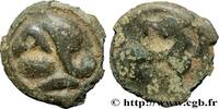 FRANCE Potin à la tête casquée et à l’animal retourné SÉQUANES, Incertaines c.58-50 AC. (17mm, 2,26g, 4h) -