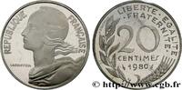 FRANCE Piéfort Argent de 20 centimes Marianne PIÉFORTS Pessac 1980 (23,5mm, g, 6h) -