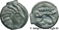 FRANCE Potin à la tête “d’indien” et au sanglier SÉNONS (région de Sens) c. avant 52 AC. (18mm, 3,03g, 4h) -