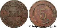 CAFES BRASSERIES ET RESTAURANTS 5 Centimes - Restaurant Économique, H de R CAFES BRASSERIES ET RESTAURANTS Paris n.d. (26mm, 4,62g, 12h) -