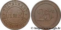 CAFES BRASSERIES ET RESTAURANTS 25 Centimes - Restaurant Économique, H de R CAFES BRASSERIES ET RESTAURANTS Paris n.d. (31mm, 7,10g, 12h) -