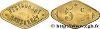 CAFES BRASSERIES ET RESTAURANTS 5 Centimes - Restaurant Sansonnet CAFES BRASSERIES ET RESTAURANTS Paris n.d. (44mm, 6,52g, 12h) -