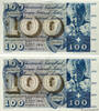 SUISSE 100 Francs Consécutifs SUISSE 100 Francs Consécutifs 1964 SPL -