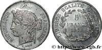 FRANCE Concours de 5 francs, essai en étain par Rogat DEUXIÈME RÉPUBLIQUE Paris 1848 (37mm, 18,33g, 6h) -