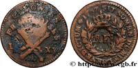 LOUIS XV DIT LE BIEN AIMÉ 3 Sous 9 Deniers ou 1/4 d’esqualin contremarqué RF LOUIS XV DIT LE BIEN AIMÉ Paris 1767 (28mm, 11,40g, 6h) -