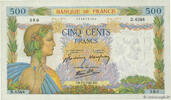FRANCE 500 Francs LA PAIX FRANCE 500 Francs LA PAIX 1942 pr.SPL -