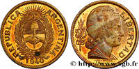 ARGENTINE Essai de 50 Centavos Bronze ou laiton (?) ARGENTINE Paris 1940 (23,99mm, 5,81g, 6h) -