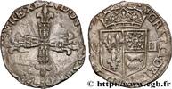 FRANCE Huitième d'écu de Béarn LOUIS XIII LE JUSTE Morlaàs 1619 (24,5mm, 4,52g, 12h) -
