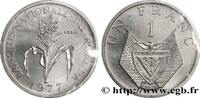RWANDA Essai de 1 Franc emblème / mil RWANDA Paris 1977 (21mm, g, h) -