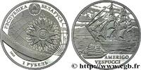 BIÉLORUSSIE 1 Rouble BE (proof) Amerigo Vespucci : boussole et BIÉLORUSSIE Varsovie 2010 (32mm, 13,16g, 12h) -