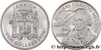JAMAÏQUE 10 Dollars Proof Amiral Nelson JAMAÏQUE Franklin 1976 (45mm, 43,16g, 12h) -