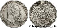 ALLEMAGNE - ROYAUME DE WURTEMBERG - GUILLAUME II 3 Mark ALLEMAGNE - ROYAUME DE WURTEMBERG - GUILLAUME II Stuttgart 1909 (33mm, 16,61g, 12h) -