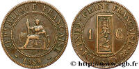 INDOCHINE FRANÇAISE 1 Centième INDOCHINE FRANÇAISE Paris 1889 (31mm, g, 6h) -