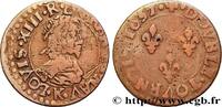 FRANCE Double tournois, type 8 LOUIS XIII LE JUSTE Bordeaux 1637 (19,5mm, 2,28g, 6h) -