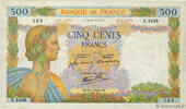 FRANCE 500 Francs LA PAIX FRANCE 500 Francs LA PAIX 1942 pr.TTB -