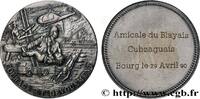 FRANCE Médaille, Amicale du Blayais-Cubzaguais SAPEURS-POMPIERS 1990 (70,5mm, 123,48g, 12h) -