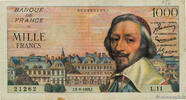 FRANCE 1000 Francs RICHELIEU FRANCE 1000 Francs RICHELIEU 1953 TB+ -