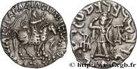 LES TERRITOIRES PÉRIPHÉRIQUES (ARABO-BYZANTINES, C Drachme bilingue SCYTHIE - ROYAUME INDO-SCYTHE - AZÈS Pushkalavati c. 55-35 AC (16mm, 2,19g, 12h) -