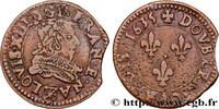 FRANCE Double tournois de Navarre LOUIS XIII LE JUSTE Saint-Palais 1635 (20,5mm, 3,71g, 6h) -