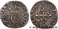FRANCE Liard au C couronné, 2e émission CHARLES IX Dijon 1574 (17mm, 0,78g, 12h) -