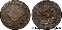 LOUIS XV DIT LE BIEN AIMÉ 3 Sous 9 Deniers ou 1/4 d’esqualin contremarqué RF LOUIS XV DIT LE BIEN AIMÉ Paris 1767 (28mm, 11,35g, 6h) -