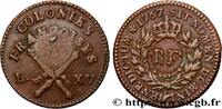 LOUIS XV DIT LE BIEN AIMÉ 3 Sous 9 Deniers ou 1/4 d’esqualin contremarqué RF LOUIS XV DIT LE BIEN AIMÉ Paris 1767 (28mm, 11,56g, 6h) -