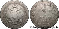 POLOGNE 5 Zlotych - 3/4 Rouble administration russe aigle POLOGNE Varsovie 1839 (33mm, 15,21g, 12h) -