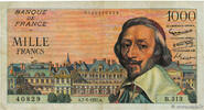 FRANCE 1000 Francs RICHELIEU FRANCE 1000 Francs RICHELIEU 1957 TB -