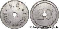 JETONS ET MONNAIES MILITAIRES 20 Centimes Prisonnier de Guerre JETONS ET MONNAIES MILITAIRES Saint-Nazaire n.d. (28mm, 1,62g, 6h) -