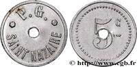 JETONS ET MONNAIES MILITAIRES 5 Centimes Prisonniers de Guerre JETONS ET MONNAIES MILITAIRES Saint-Nazaire n.d. (19,5mm, 0,62g, 6h) -